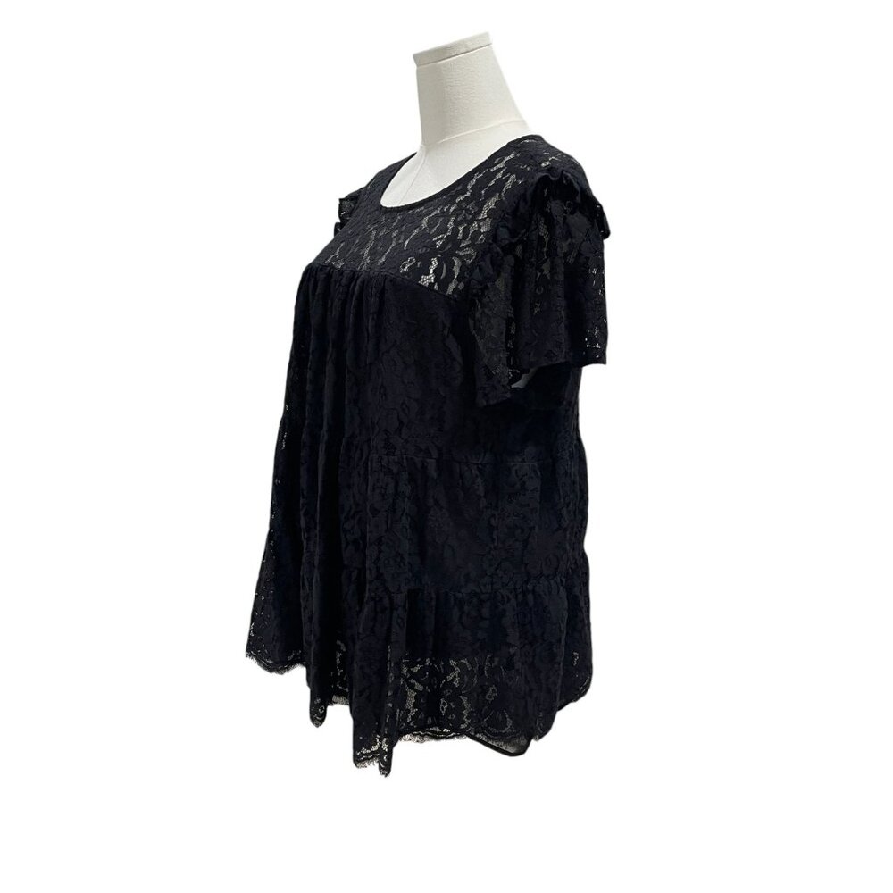 Torrid Black Lace Babydoll Top Romantic Coquette Fairy‎ Gothic Soft Girl Blouse - Picture 6 of 9